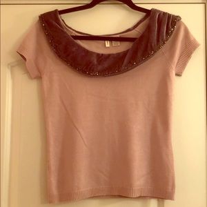 Moth Anthropologie velvet collared sweater size M